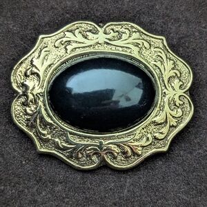 Vintage Gold and Black Brooch
